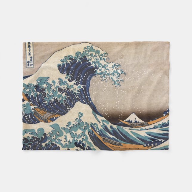 Die große Welle vor Kanagawa Fleecedecke (Vorderseite (Horizontal))