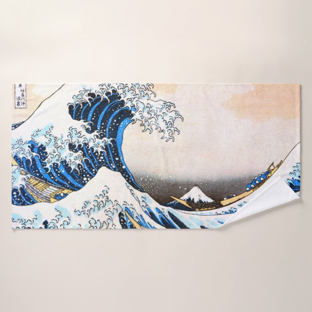 Die große Welle vor Kanagawa, Hokusai Badehandtuch (Badehandtuch)