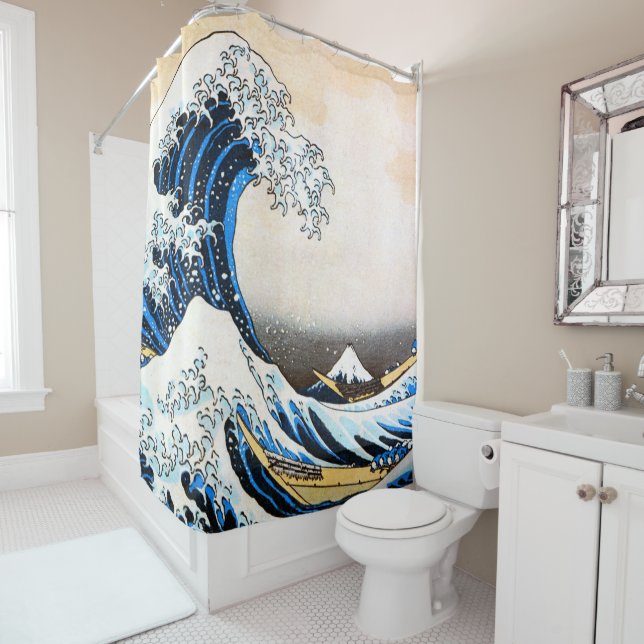 Die große Welle vor Kanagawa, Hokusai Duschvorhang (Beispiel)