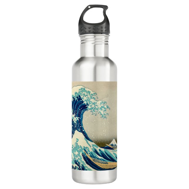 Die große Welle vor Kanagawa - Hokusai Edelstahlflasche (Vorderseite)