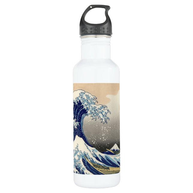 Die große Welle vor Kanagawa Hokusai Edelstahlflasche (Vorderseite)