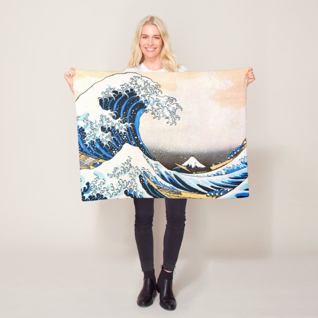 Die große Welle vor Kanagawa, Hokusai Fleecedecke (Beispiel)