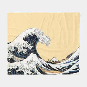 Die große Welle vor Kanagawa Hokusai, japanische K Fleecedecke