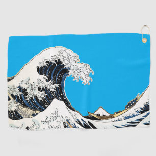Die große Welle vor Kanagawa Hokusai, japanische K Golfhandtuch