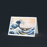 Die große Welle vor Kanagawa, Hokusai Karte<br><div class="desc">Katsushika Hokusai (31. Oktober 1760 - 10. Mai 1849), einfach bekannt als Hokusai, war ein japanischer Künstler, ukiyo-e Maler und Printmacher der Edo-Zeit. Geboren in Edo (jetzt Tokio), Hokusai ist am bekanntesten als Autor der Holzblock-Druckreihe 36 Ansichten des Mount Fuji (Fugaku Sanjūroku-, c. 1831), das den international bekannten Ausdruck The...</div>