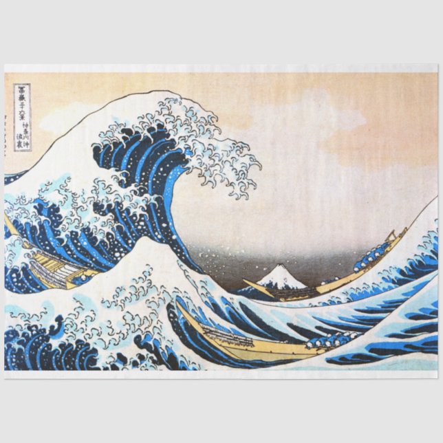 Die große Welle vor Kanagawa, Hokusai Seidenpapier (Vorderseite)