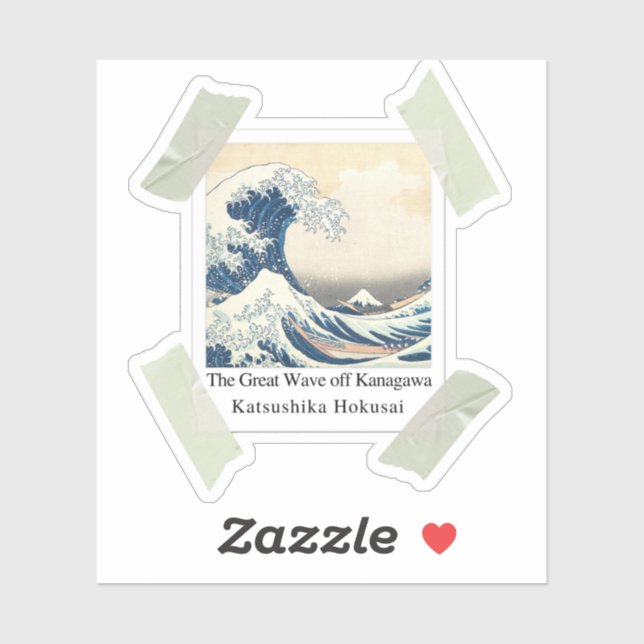 Die große Welle vor Kanagawa in Portrait Aufkleber (Blatt)