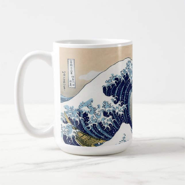 Die große Welle vor Kanagawa Kaffeetasse (Links)