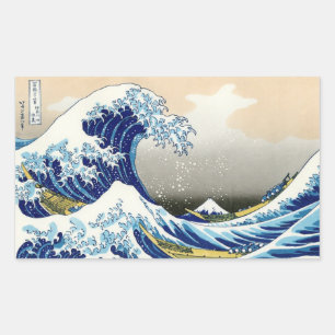 Die große Welle vor Kanagawa Katsushika Hokusai Rechteckiger Aufkleber