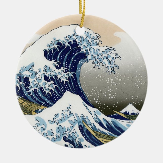 Die große Welle vor Kanagawa Keramikornament (Vorne)