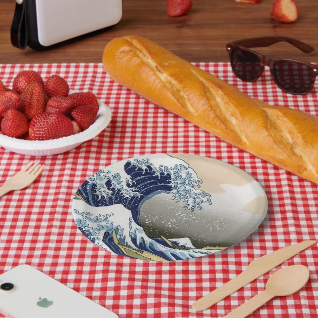 Die große Welle vor Kanagawa Pappteller (Picknick)