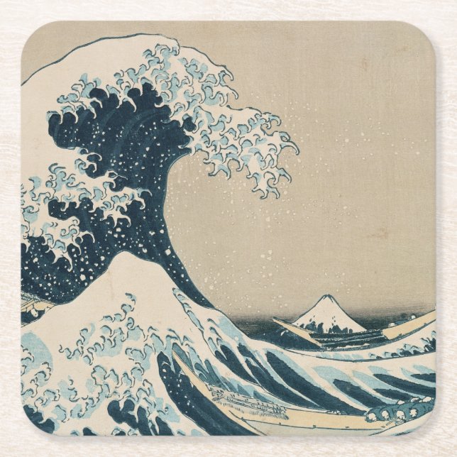 Die große Welle vor Kanagawa Rechteckiger Pappuntersetzer (Vorderseite)