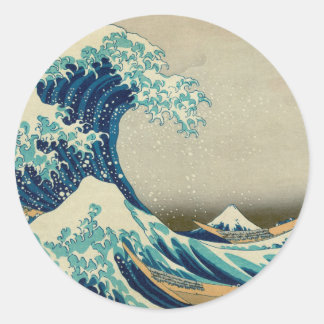 Die große Welle vor Kanagawa Runder Aufkleber