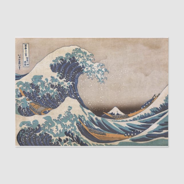 Die große Welle vor Kanagawa Seidenpapier (Vorderseite)