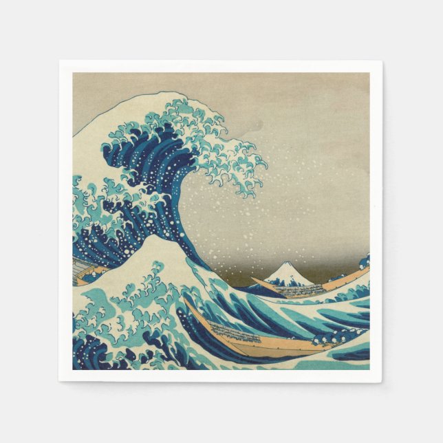 Die große Welle vor Kanagawa Serviette (Vorderseite)