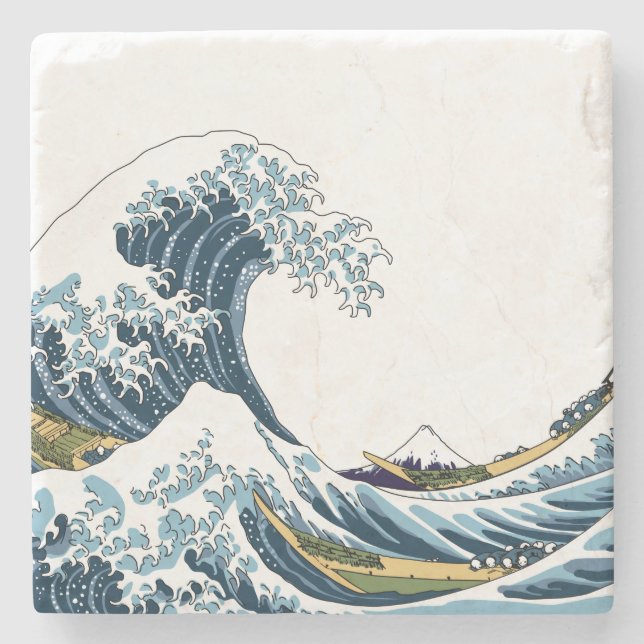 Die große Welle vor Kanagawa Steinuntersetzer (Vorderseite)