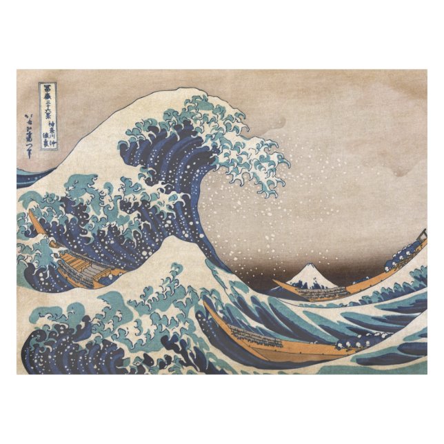 Die große Welle vor Kanagawa Tischdecke (Vorderseite (Horizontal))