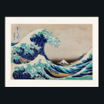 Die große Welle vor Kanagawa Vintage Darstellung Poster<br><div class="desc">Wandkunstdruck und Poster Remix von Katsushika Hokusai Original-Gemälde; kleines Poster mit Rand,  wählen Sie Ihre Größe.</div>