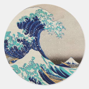 Die große Welle vor Kanagawa vintage Runder Aufkleber