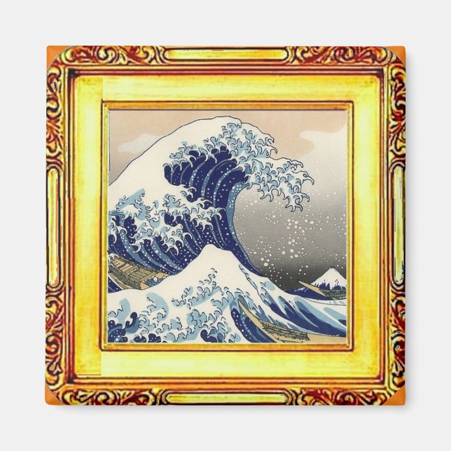 Die große Welle vor Kanagawa, von Hokusai, Fine Ar Magnet (Vorne)