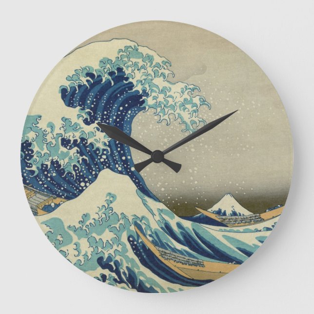 Die große Welle vor Kanagawa Wanduhr (Vorderseite)