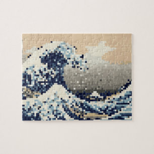 Die große Welle weg von der Bit-Pixel-Kunst