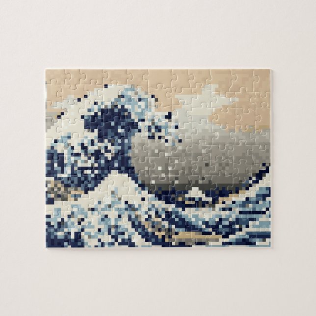 Die große Welle weg von der Bit-Pixel-Kunst (Horizontal)