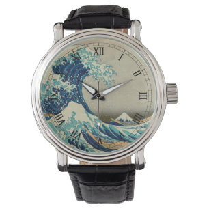 Die große Welle weg von Kanagawa Armbanduhr