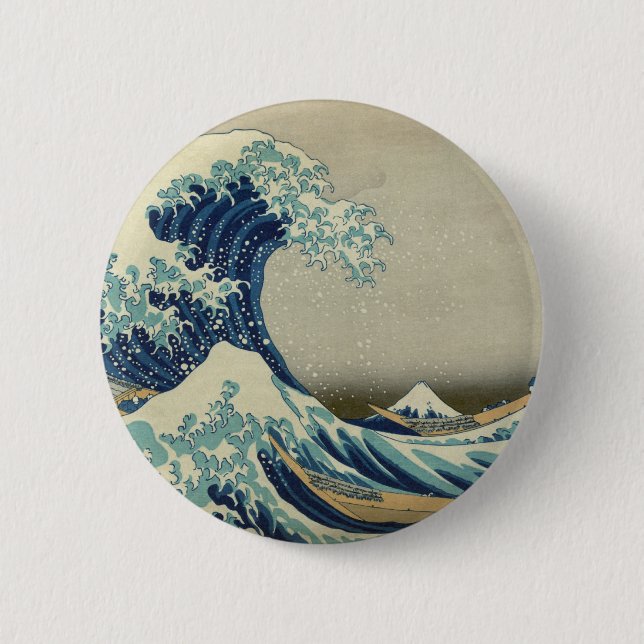 Die große Welle weg von Kanagawa Button (Vorderseite)