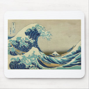 Die große Welle weg von Kanagawa durch Katsushika Mousepad