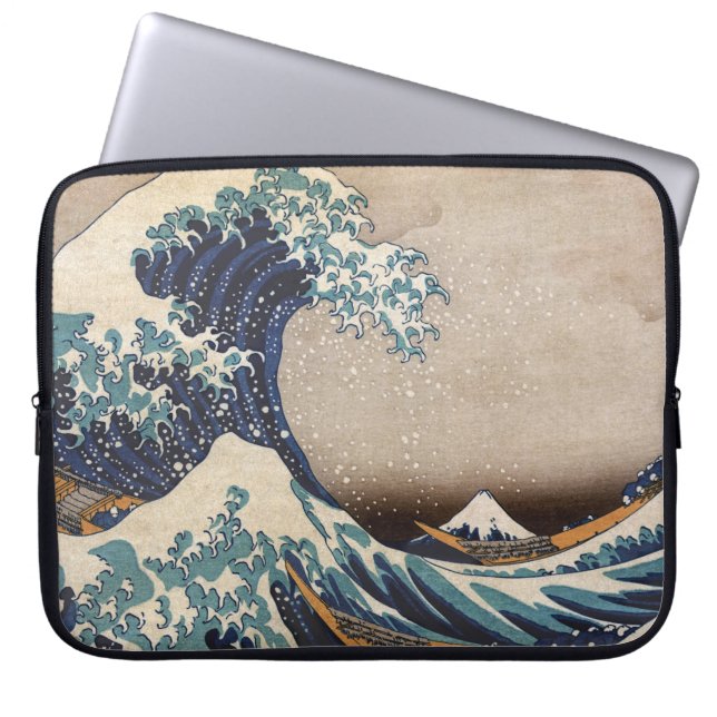 Die große Welle weg von Kanagawa Laptopschutzhülle (Vorderseite)