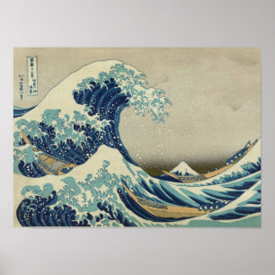 Die große Welle weg von Kanagawa Poster