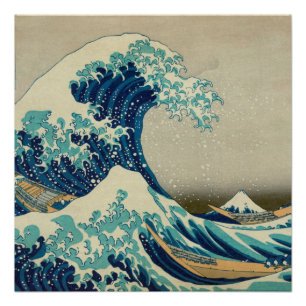 Die große Welle weg von Kanagawa Poster