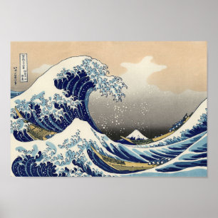 Die große Welle weg von Kanagawa Poster