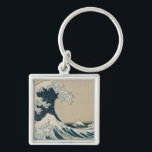 Die große Welle weg von Kanagawa Schlüsselanhänger<br><div class="desc">Die große Welle von Kanagawa, von der Reihe "6 Ansichten vom Fujisan" | durch Katsushika Hokusai | Kunst-Standort: Bild-Sammlungs-Zahl der Privatsammlung-| japanische des Künstler-|: XIR158277</div>
