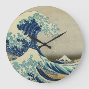 Die große Welle weg von Kanagawa Wanduhr