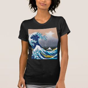 Die große Welle weg von Kanagawasuperhoher T-Shirt
