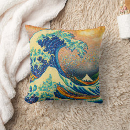 Die Große Welle, Welle von Kanagawa v2 Kissen