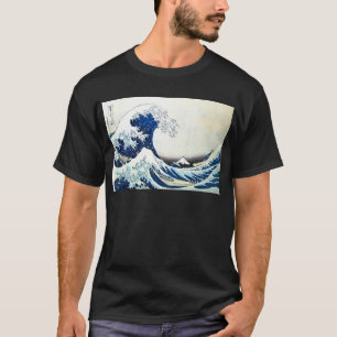 "Die große Wellen-" japanische Malerei von Hokusa T-Shirt