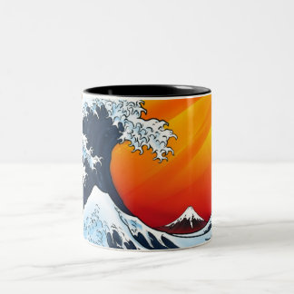 DIE GROSSE WELLEN-Tasse durch nicola Zweifarbige Tasse