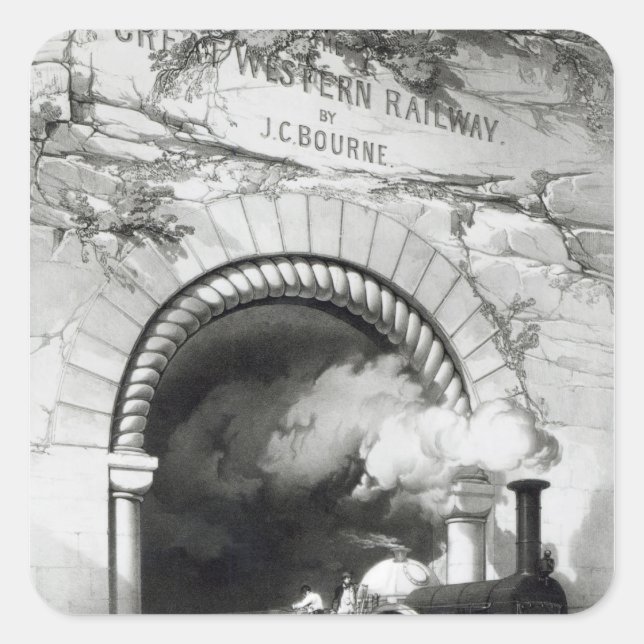 Die Große Western-Bahn, 1846 Quadratischer Aufkleber (Vorderseite)