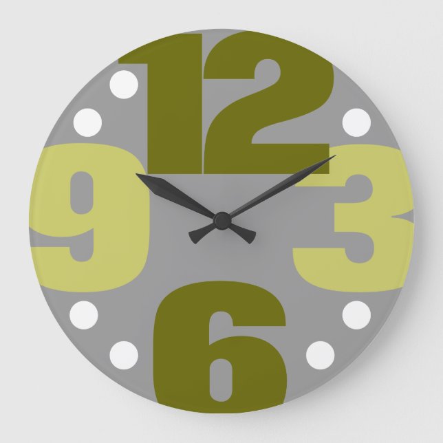 Die große Zeit - Oliven Wanduhr (Vorderseite)