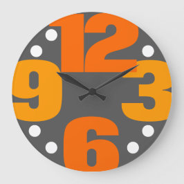 Die große Zeit - orange Wanduhr
