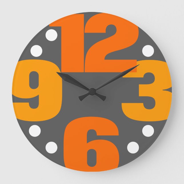 Die große Zeit - orange Wanduhr (Vorderseite)