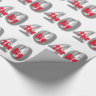 Die großen 40, Geburtstag, grau, rot auf schwarz. Geschenkpapier