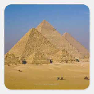 Die großen Pyramiden von Giseh, Ägypten Quadratischer Aufkleber