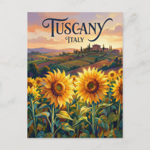 Die großen Sonnenblumenfelder Italiens Postkarte