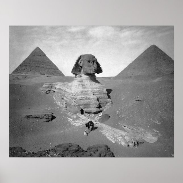 Die Großen Sphinx & Pyramiden, 1878. Vintages Foto Poster (Vorne)