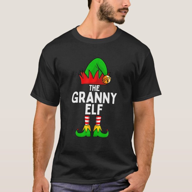 Die Großmutter Elf Funny Christmas Matching Family T-Shirt (Vorderseite)