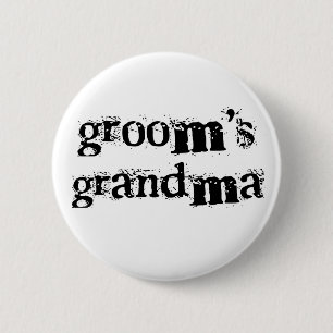 Die Großmutter-Schwarz-Text des Bräutigams Button